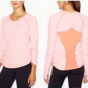 Lucy Tech Orange Dashing Stripes Long Sleeve Shirt